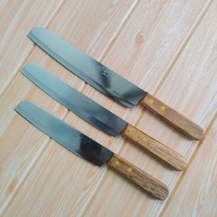 Combo 3 dao inox cán gỗ,thái thịt gọt trái cây siêu bén