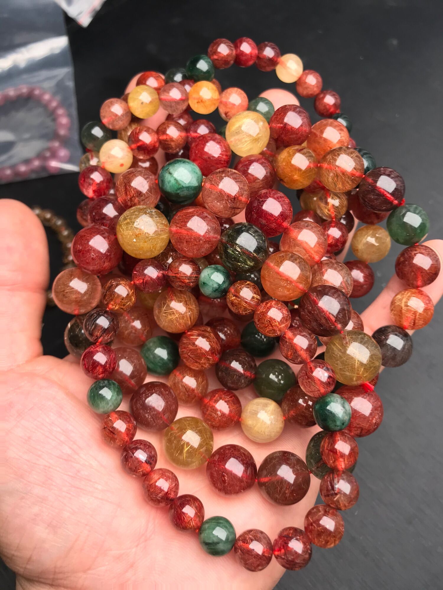 vòng tay thạch anh tóc tam tài hàng đẹp đủ size