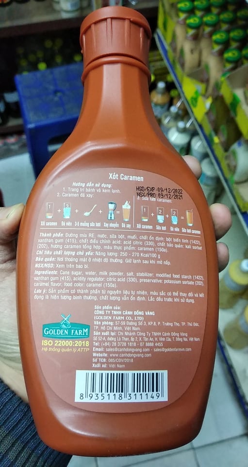 Syrup caramen Goldenfarm chai 630g