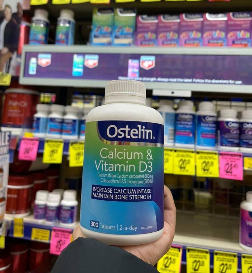 Ostelin Vitamin D & Calcium cho bà bầu - Canxi ostelin D 300 viên