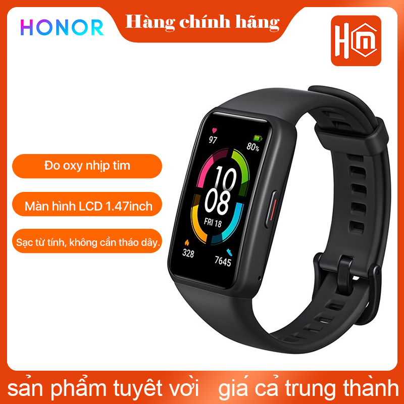 HONOR Band 6 Smart Wrist-band 1.47 Inch AMOLED Touch Screen Professional Sports Fitness Tracker Heart Rate Blood Oxygen Monitor Long Standby Smart watch
