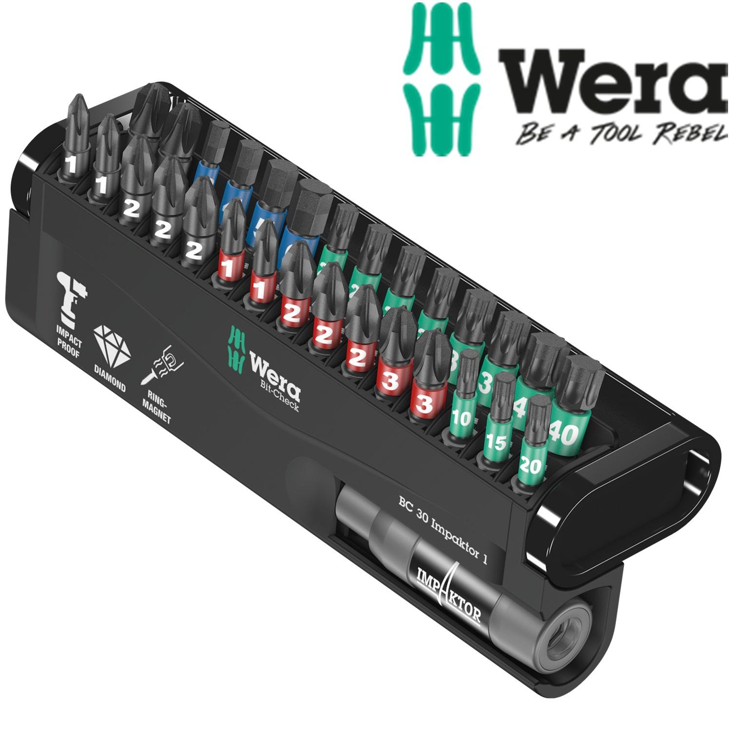 [HCM]BỘ ĐẦU MỞ VÍT BIT BC IMPAKTOR/30 BIT-CHECK WERA 05057690001 (30 CÁI)
