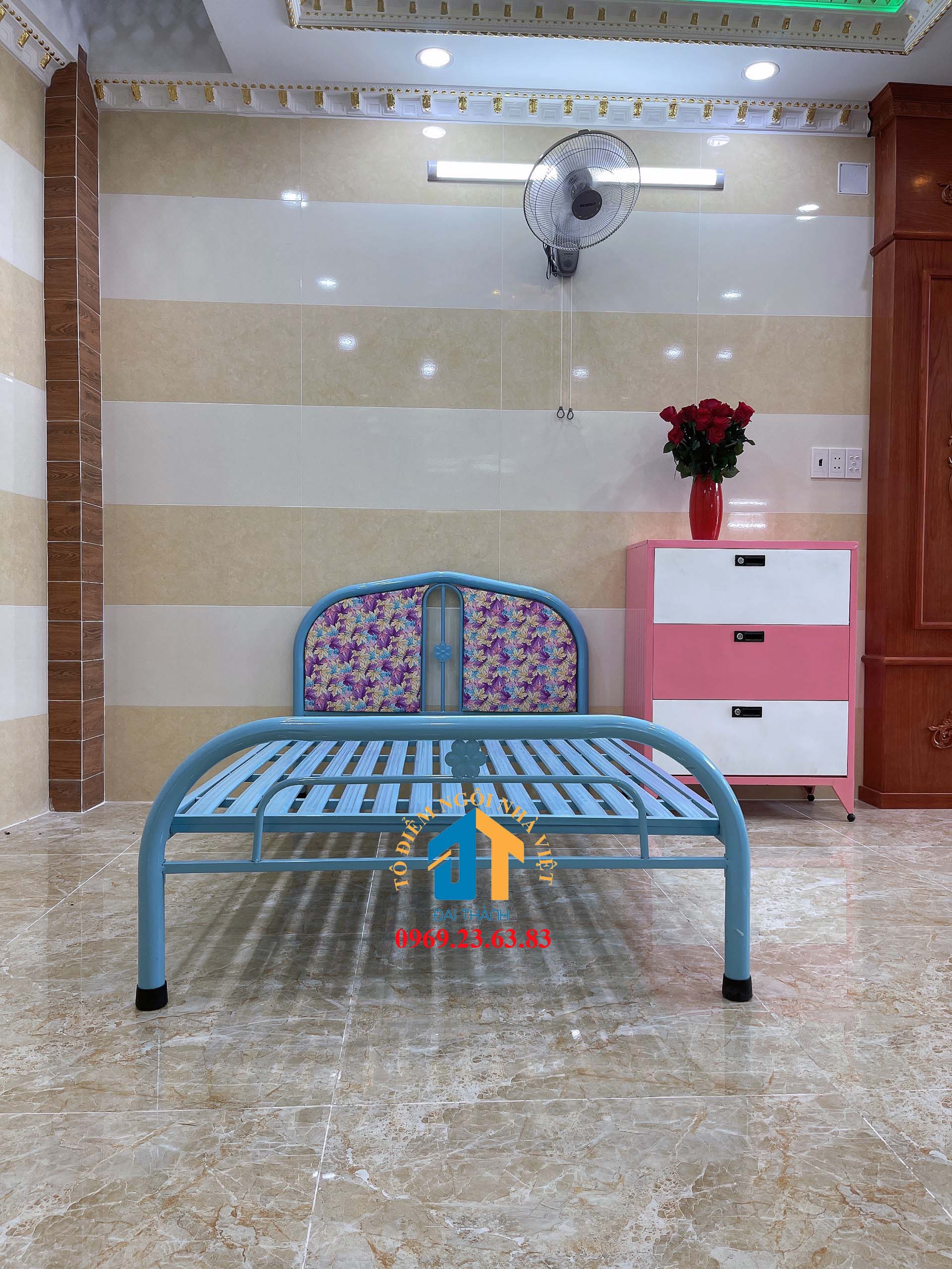 Giường  sắt ngang 0,8M dài 2M – GS01