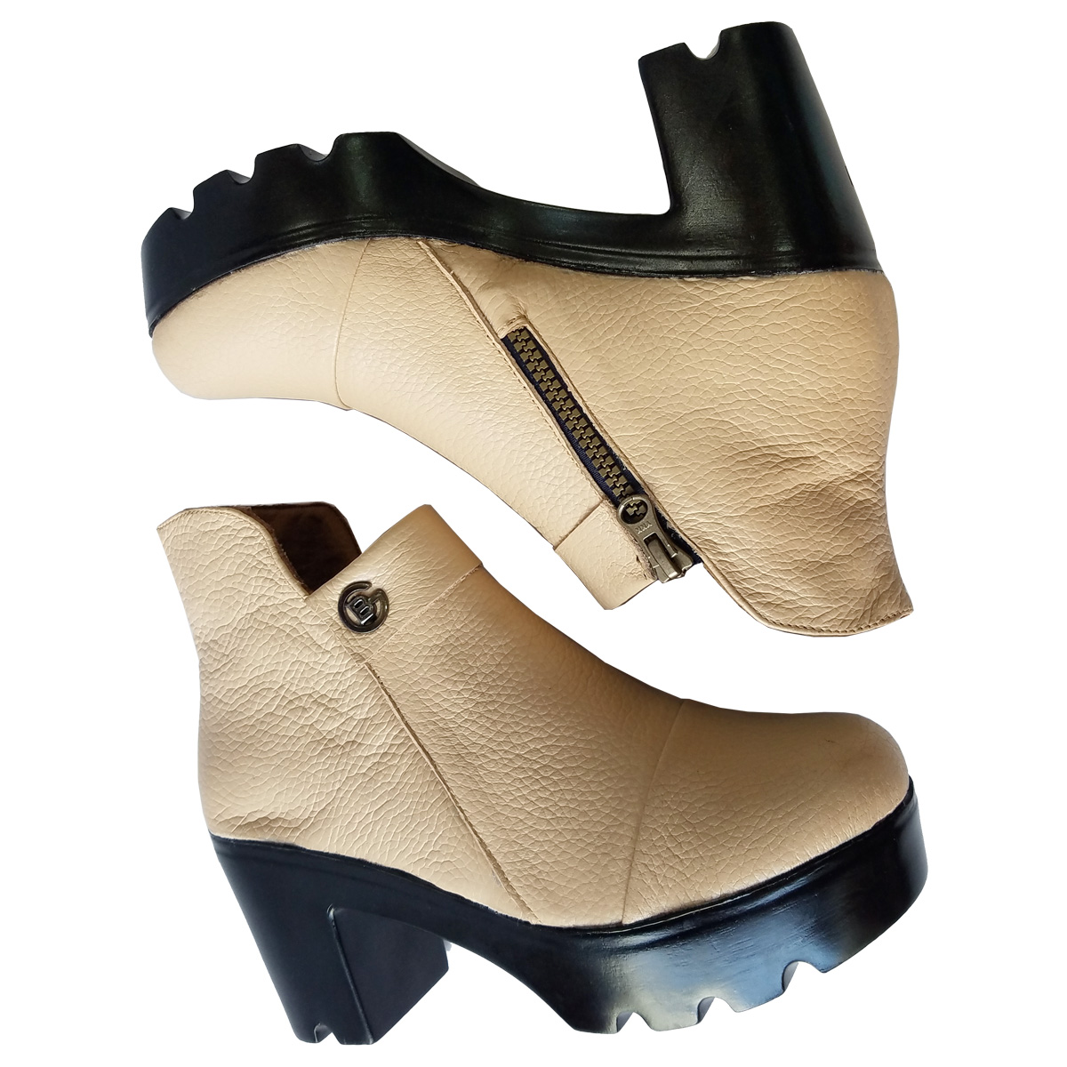 Giày Boot nữ Cổ Thấp BIGBEN Da Bò Cao 7 phân BTN3