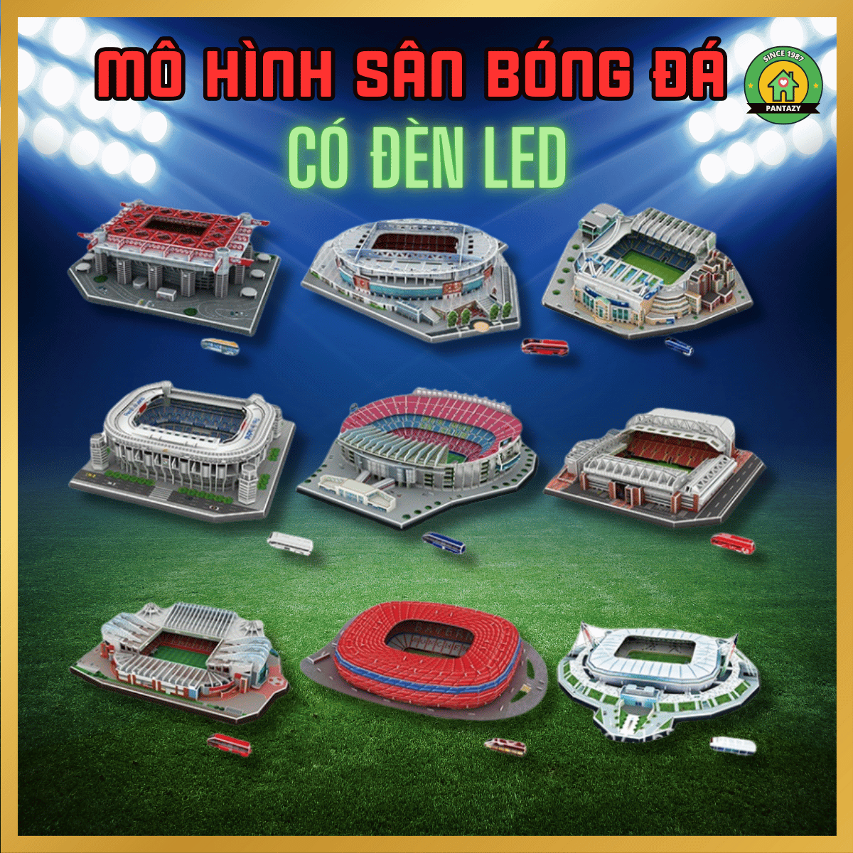 [LED] Mô hình sân vận động Bóng đá lắp ráp 3D