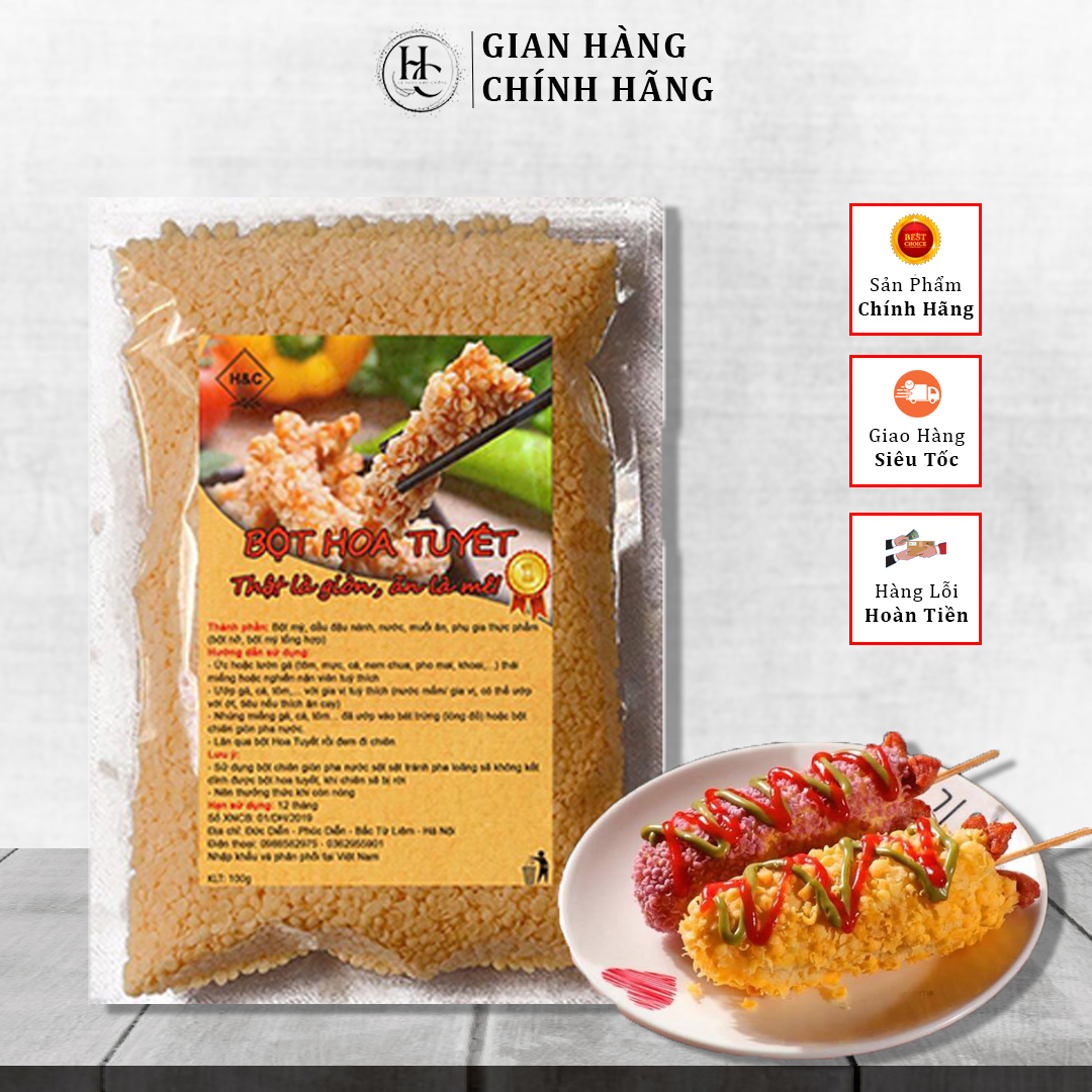 Bột Chiên Xù Hoa Tuyết - Giòn Rụm, Gà rán, Gà lắc trân châu, Tôm chiên, Hotdog..