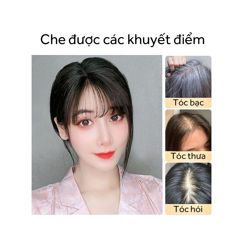 Tóc giả mái phủ hói siêu lưới tóc thật 100%