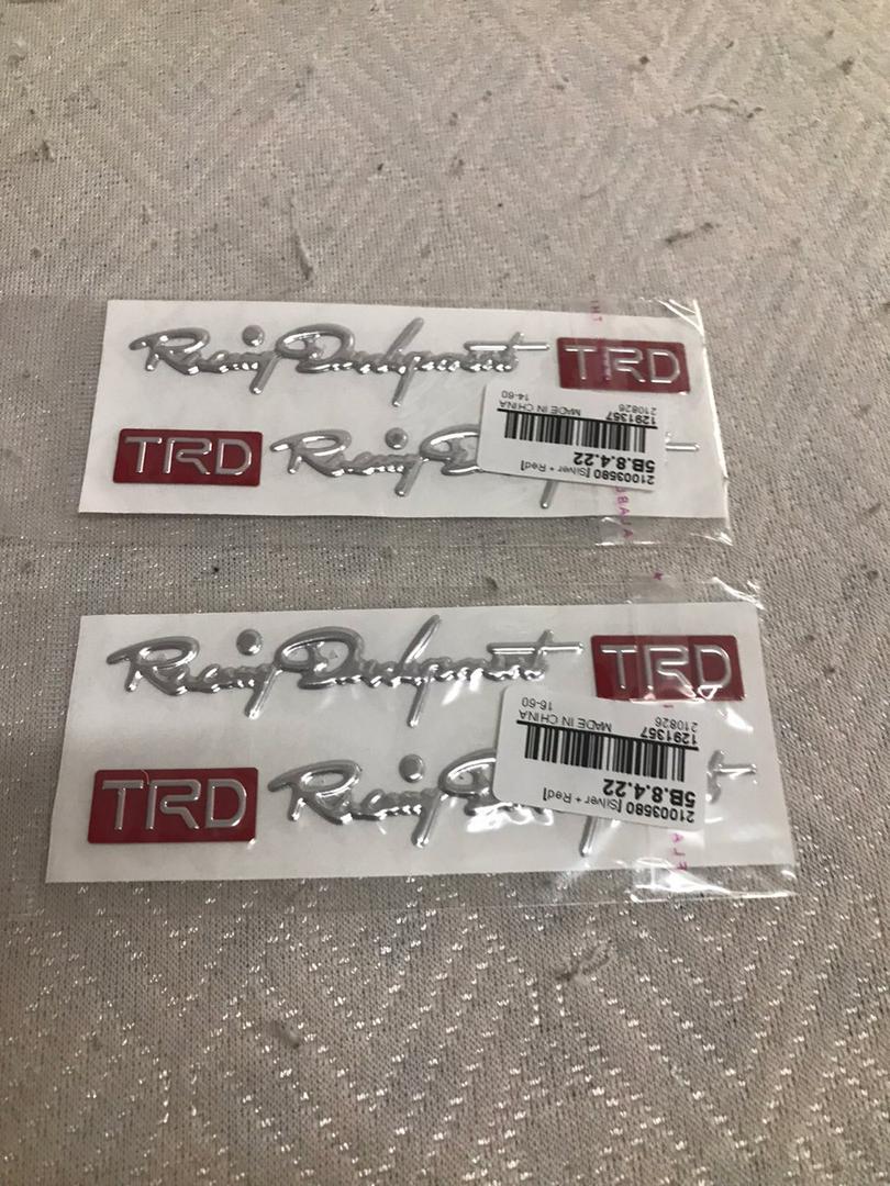 Set of 2 3D Racing Development Trd Embossed Stickers for Cars and Motorbikes