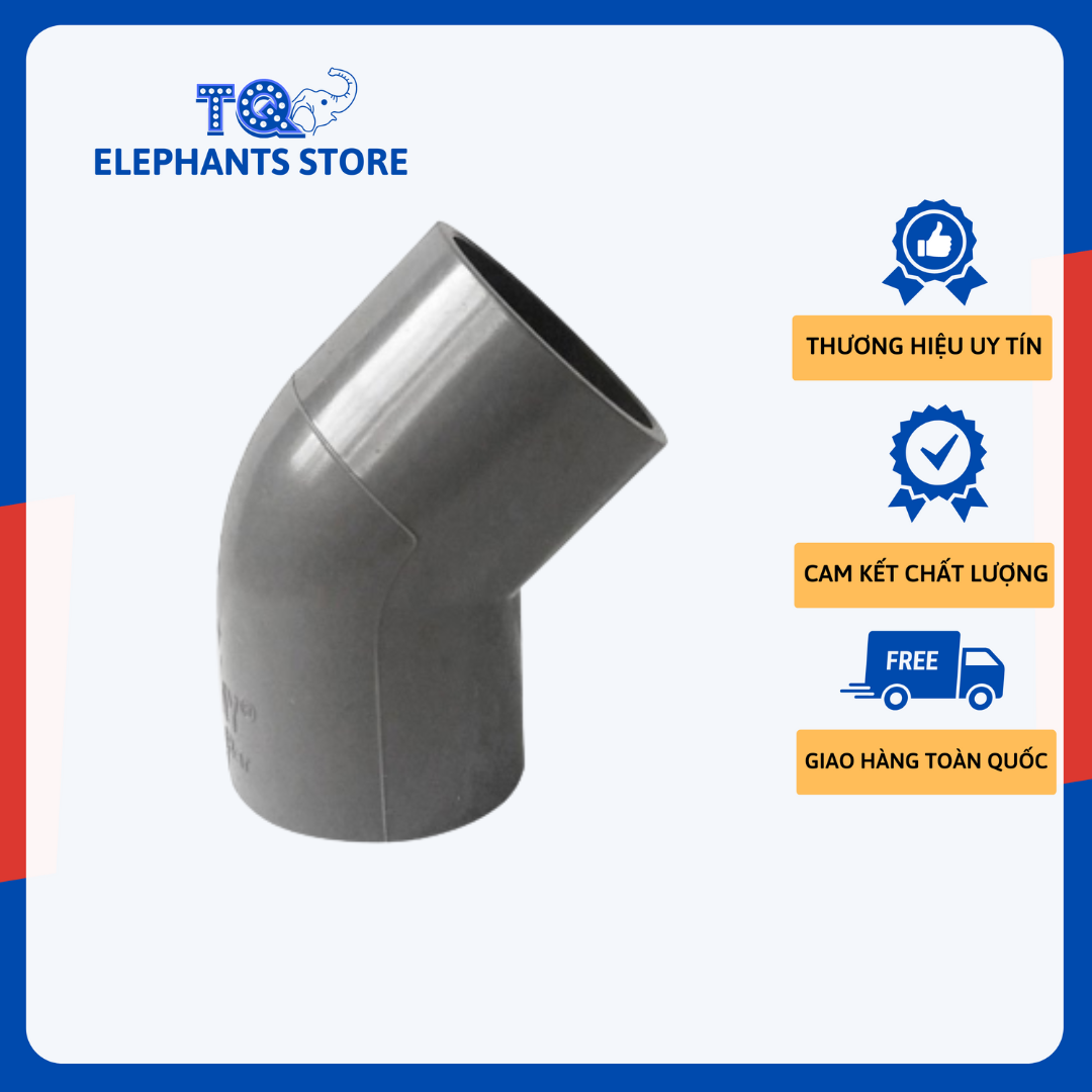 Chếch nhựa pvc, cút nối góc ống nhựa 45 pvc