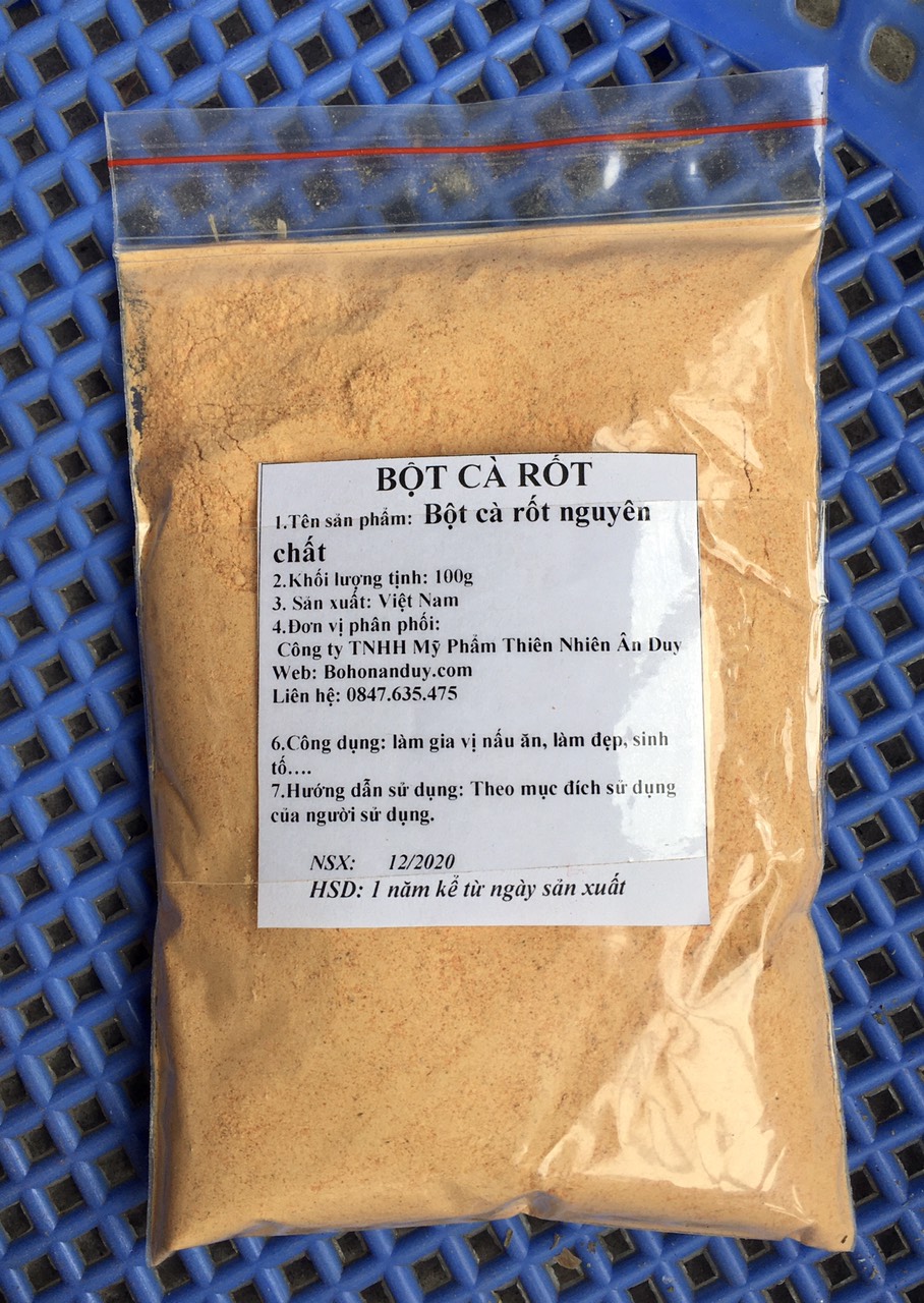 BỘT CÀ RỐT NGUYÊN CHẤT  LOẠI I 100g