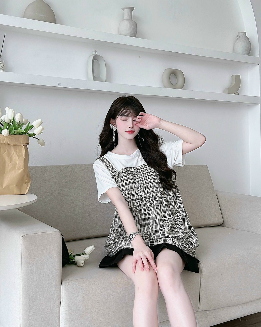 Áo bầu liền yếm hàng thiết kế cho mùa hè