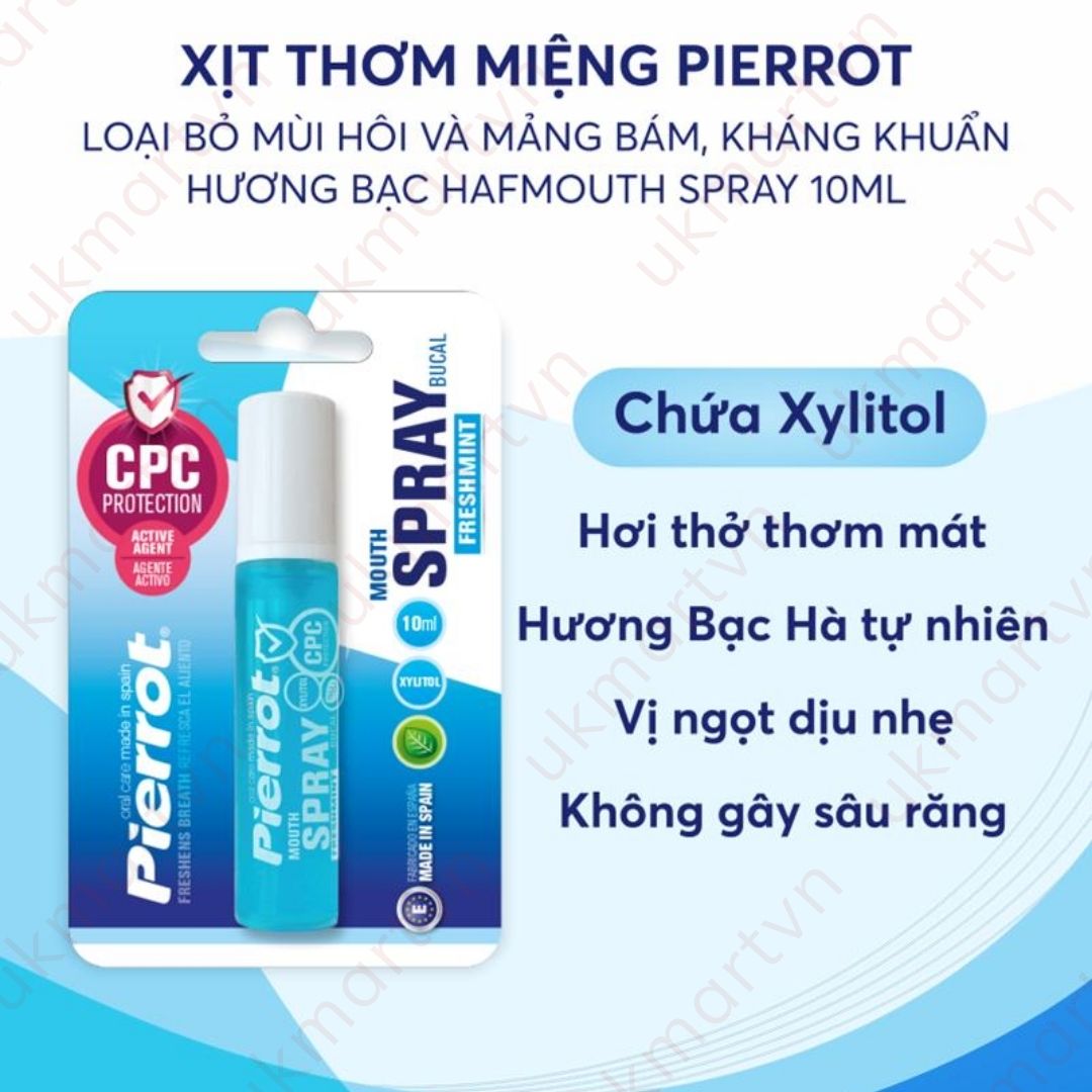 Nước Xịt Thơm Miệng Diệt Khuẩn Pierrot 10ml