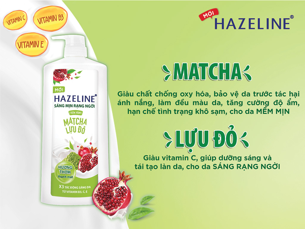 [HCM]Sữa Tắm Hazeline Matcha Lựu Đỏ 1KG
