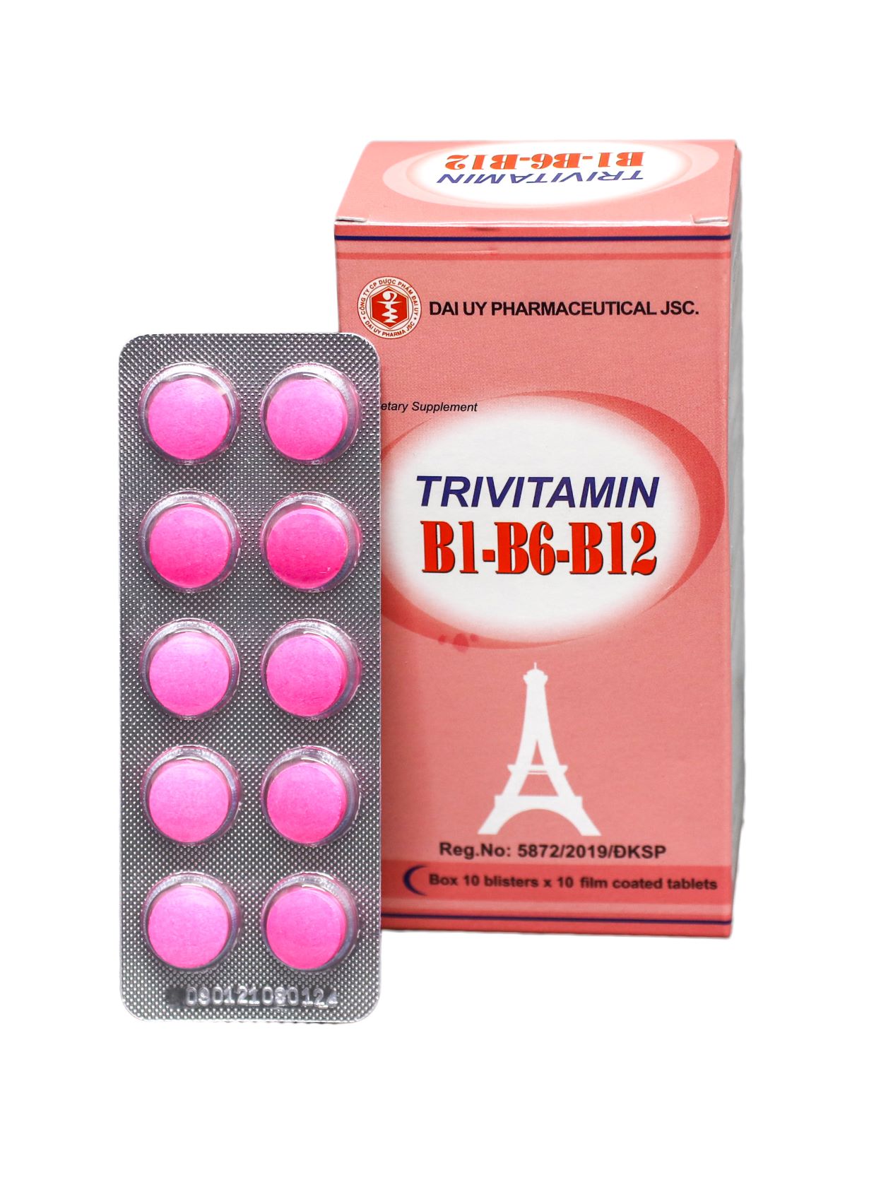 Vitamin 3B B1-B6-B12 Đại Uy Hộp 10 vỉ x 10 viên nén