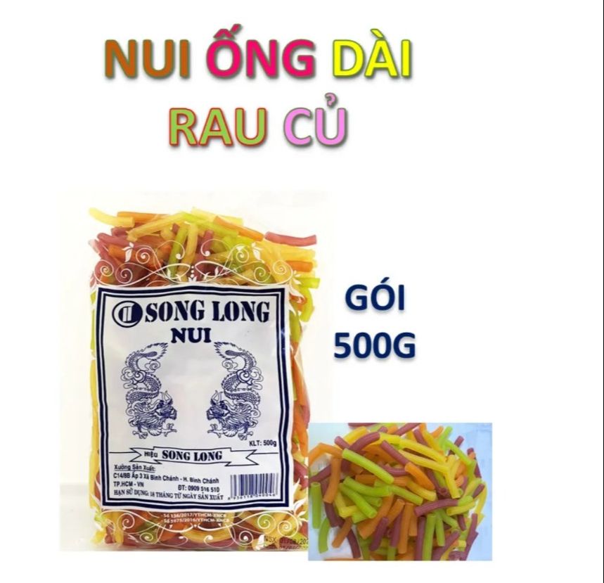 Nui (gạo lức, rau củ, sò vàng, ống dài) - SONG LONG gói 500g ( HCM )