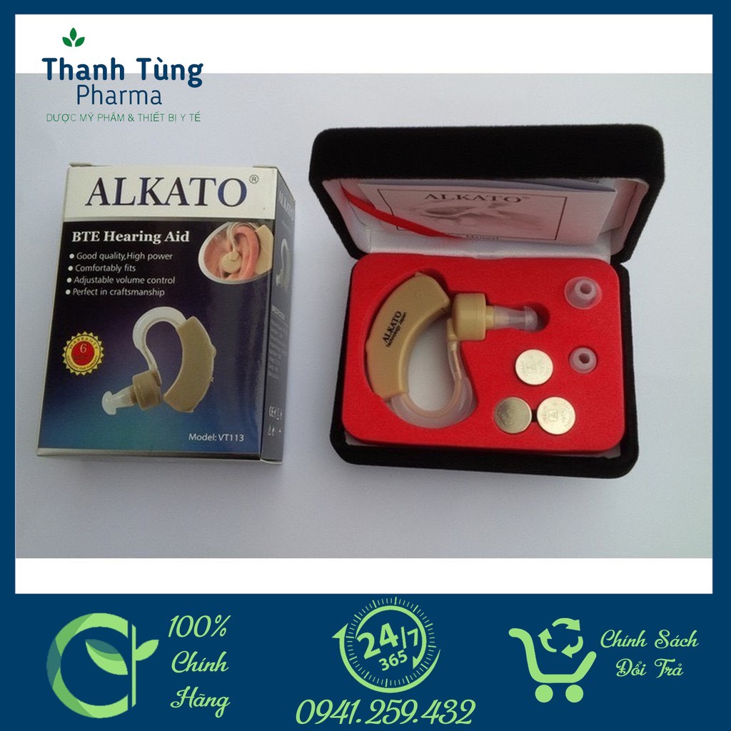 (Bảo hành 1 năm chính hãng) Máy trợ thính vành tai Alkato VT-113