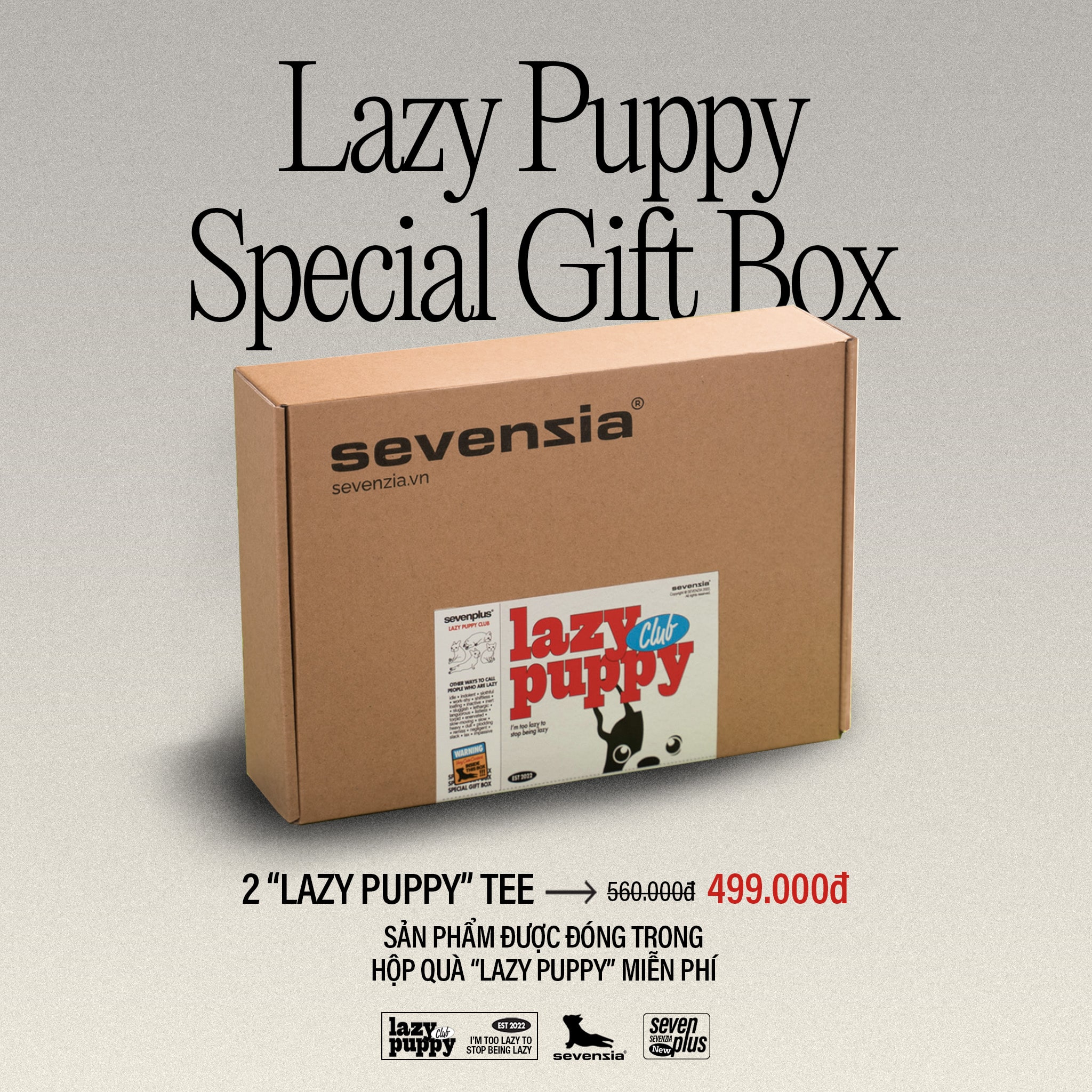 Áo thun basic "Lazy Puppy" Ver 1 - 5 màu