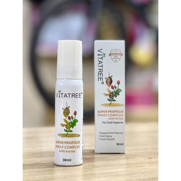 Chai Xịt Họng Keo Ong Vitatree Super Propolis Spray Complex (30 ml)