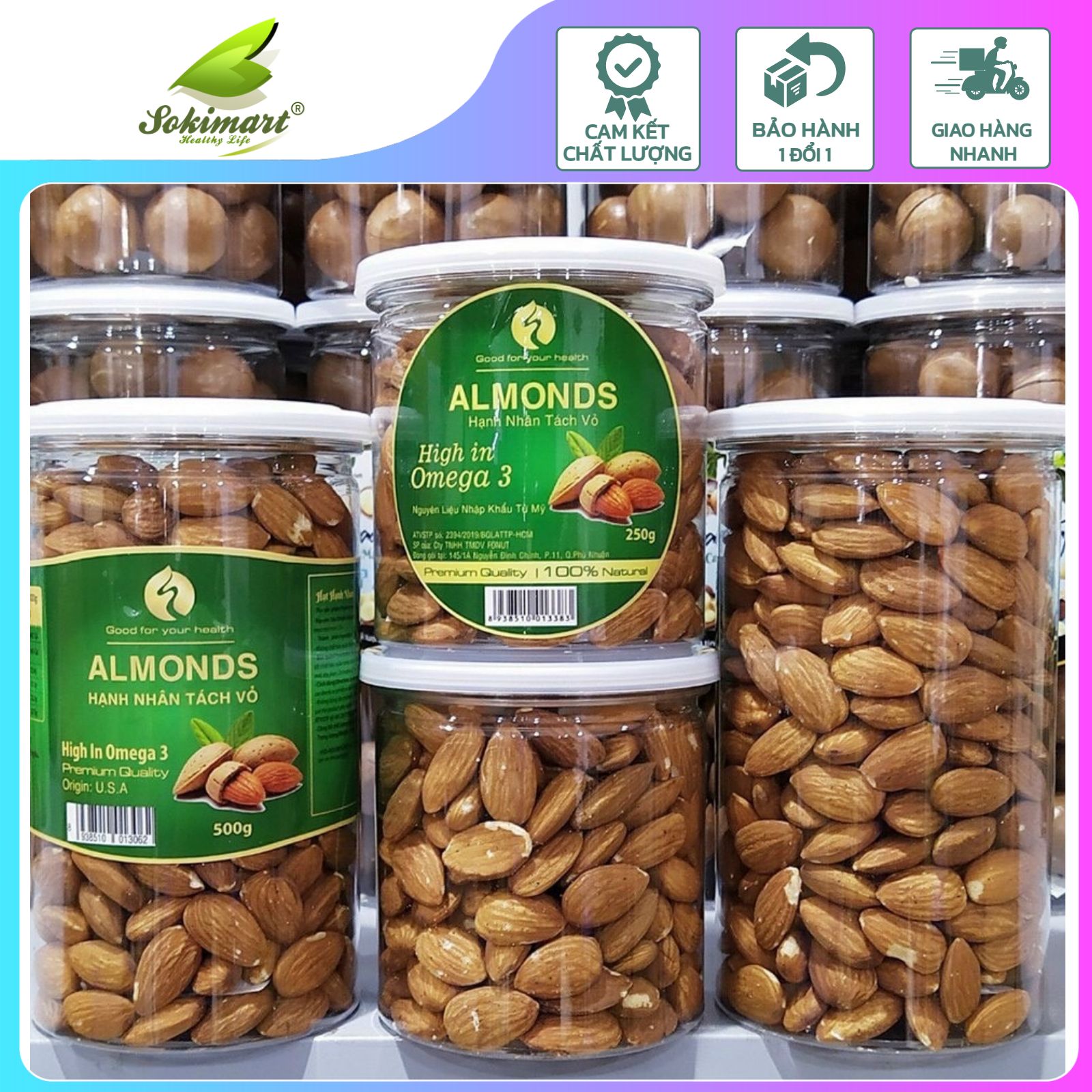 Nhân hạnh nhân Mỹ - 500g