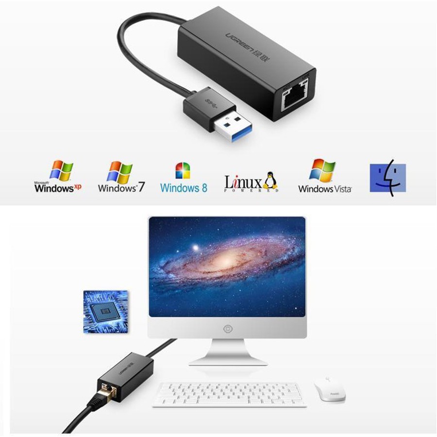 Cáp USB to Lan Ugreen 20254 tốc độ 10/100Mbps  - HapuStore