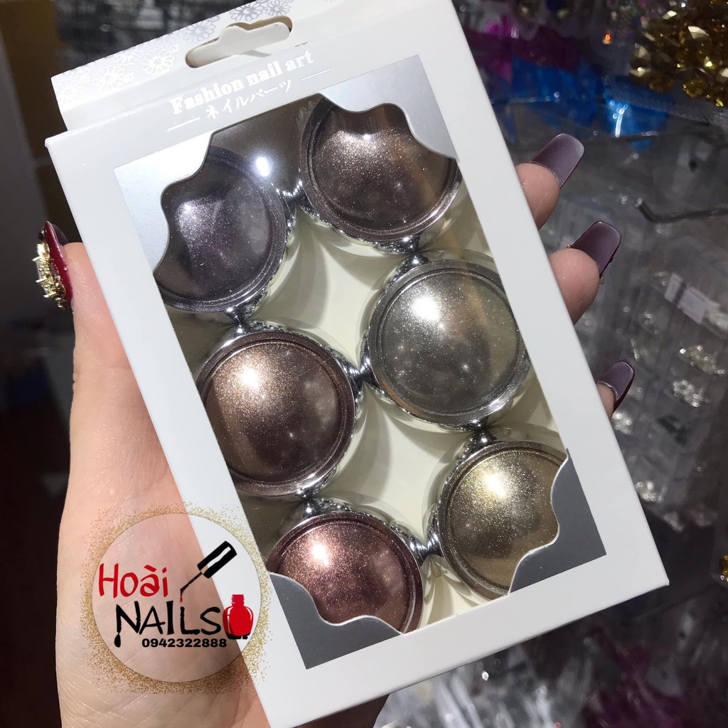 Set tráng gương 6 màu 2 Phụ kiện Nail