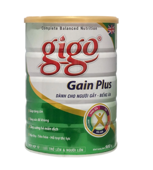 Sữa bột GIGO GAIN PLUS 900gr - Dành cho người gầy