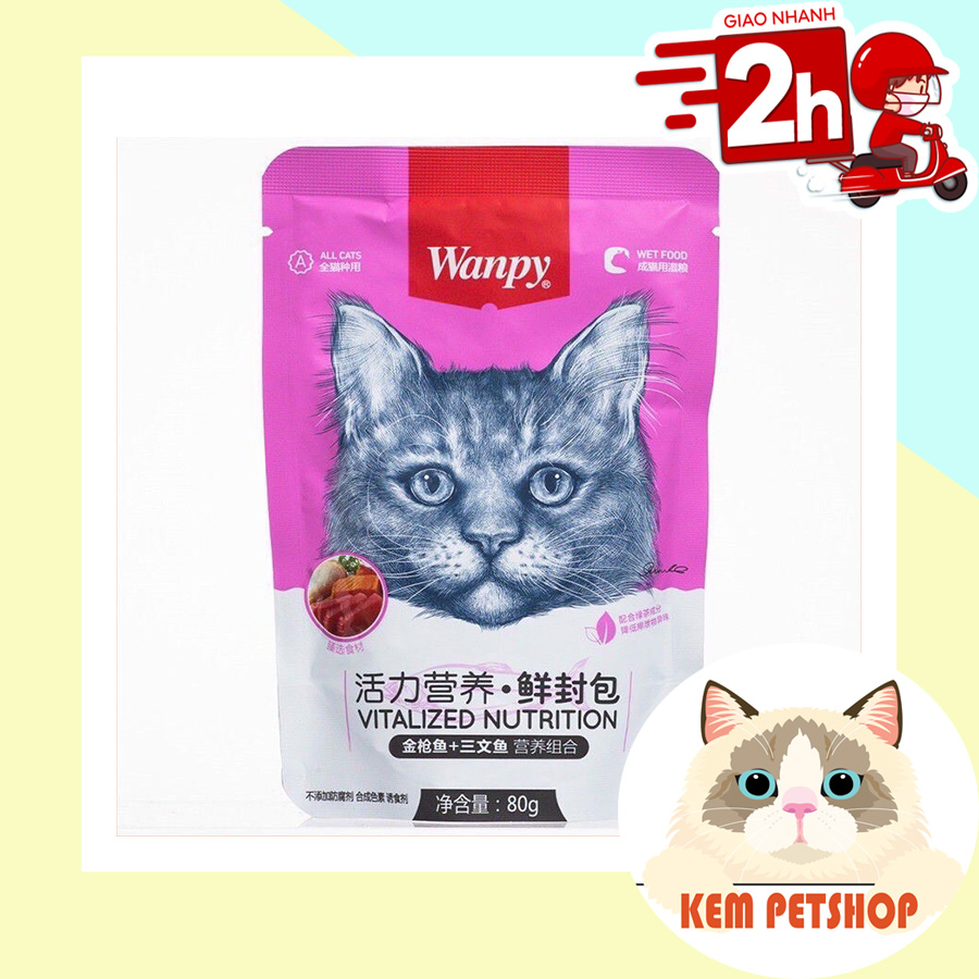 Combo Pate WANPY 7 VỊ cho Mèo gói 80g
