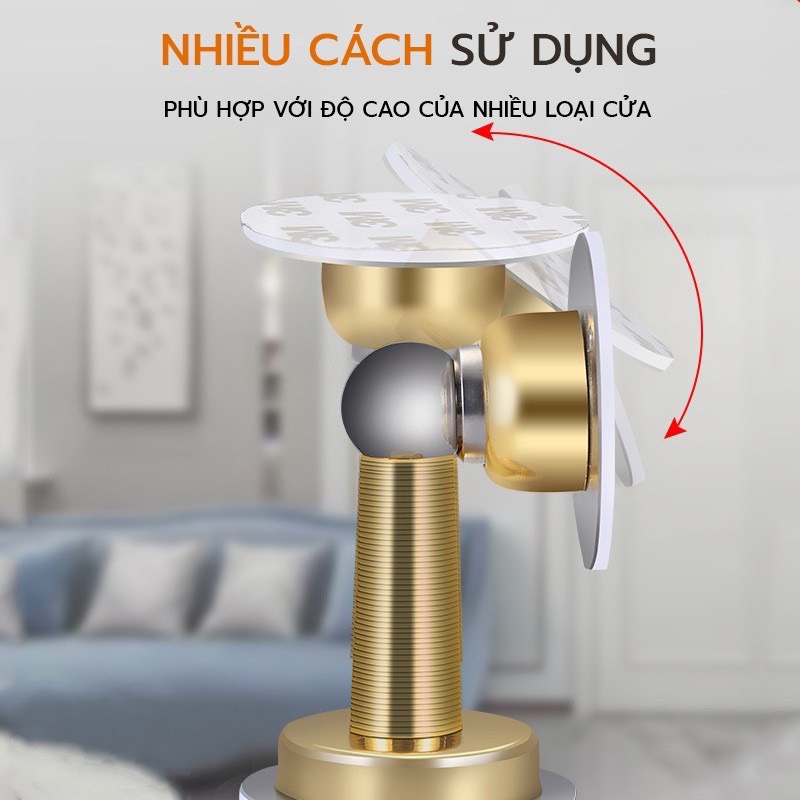 Bộ Chặn Cửa Cao Cấp 3DO - inox 304 Không Gỉ - Không Khoan Đục - Sử Dụng Băng Dính 3M - Nam Châm Hút Cực Mạnh.Bảo hành 12 tháng