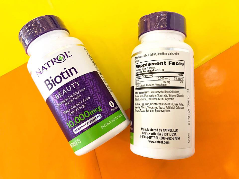 Viên uống mọc tóc Natrol Biotin 100 viên
