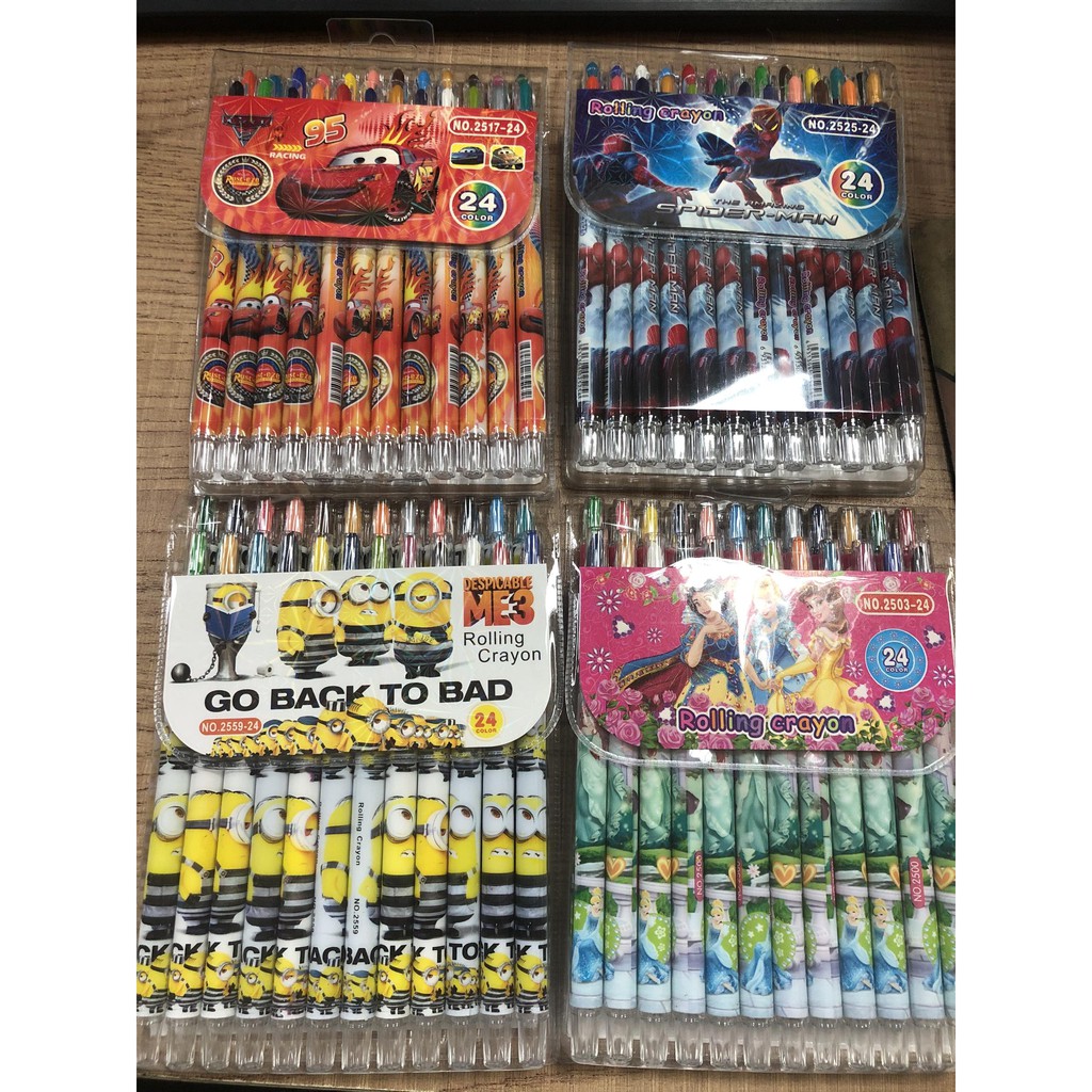 Bút Sáp Vặn 12 màu-18 màu-24 màu,Bút sáp tô màu loại tốt