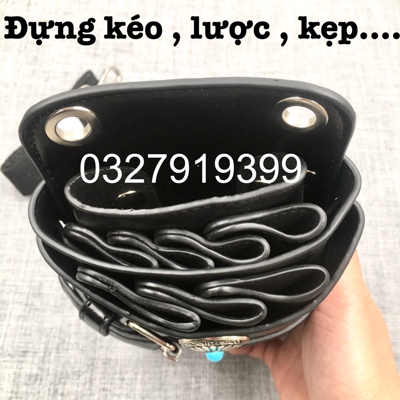 Túi Đeo Đựng Kéo Cắt Tóc MS1979 - Nhiều Ngăn, Khâu Thủ Công, Dây Dài 1m25, Thích Hợp Đeo Hông Hoặc Chéo - Túi Đeo Đa Năng Cho Thợ Làm Đẹp Tóc