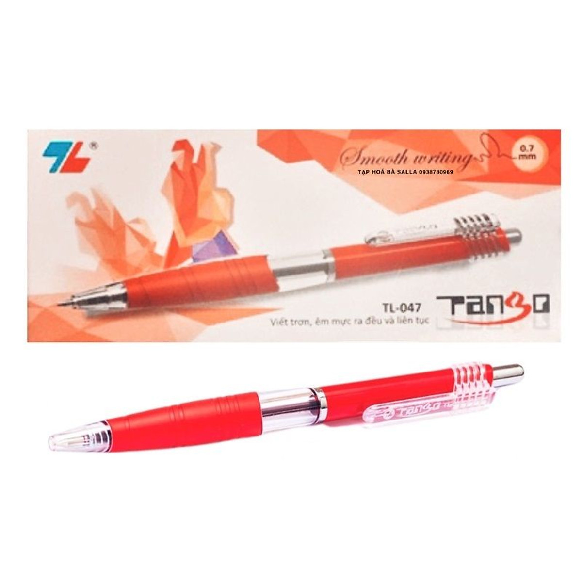 [HCM]Bút Bi Thiên Long TL-047 Tango - 0.6mm - Hộp 10 Bút