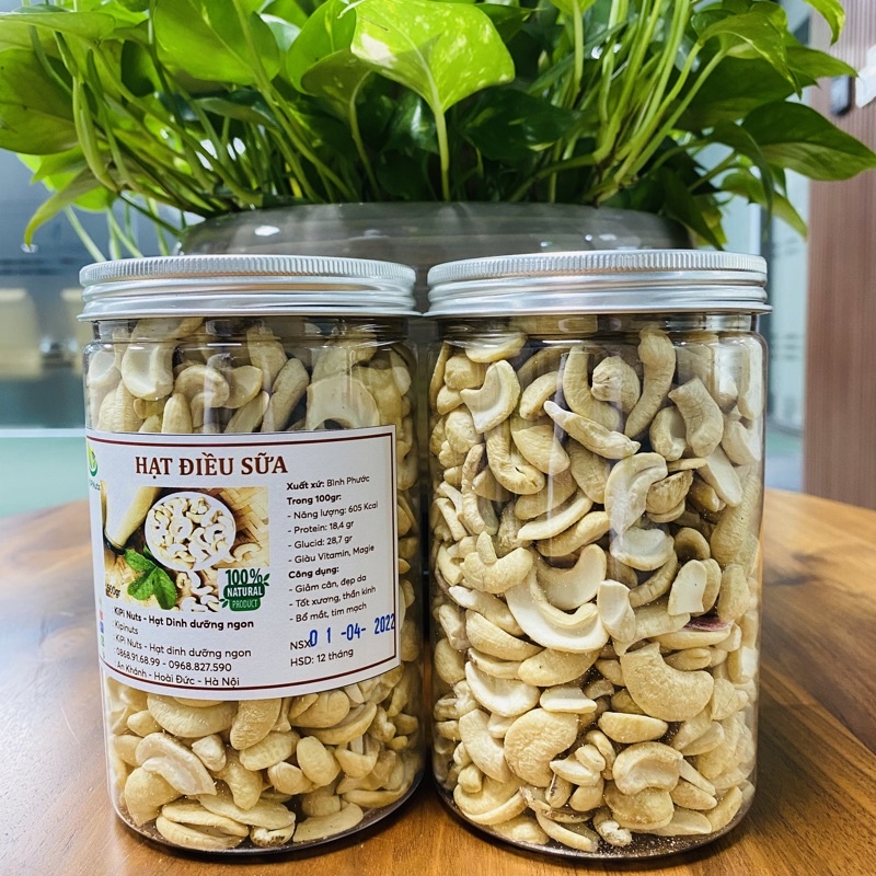 500Gram Hạt điều sữa bình phước bể đôi ( Sống và Chín)