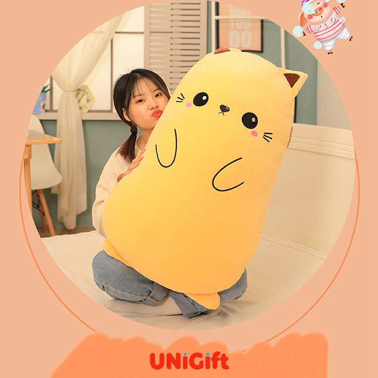 Gối ôm gấu bông con mèo vàng unigift