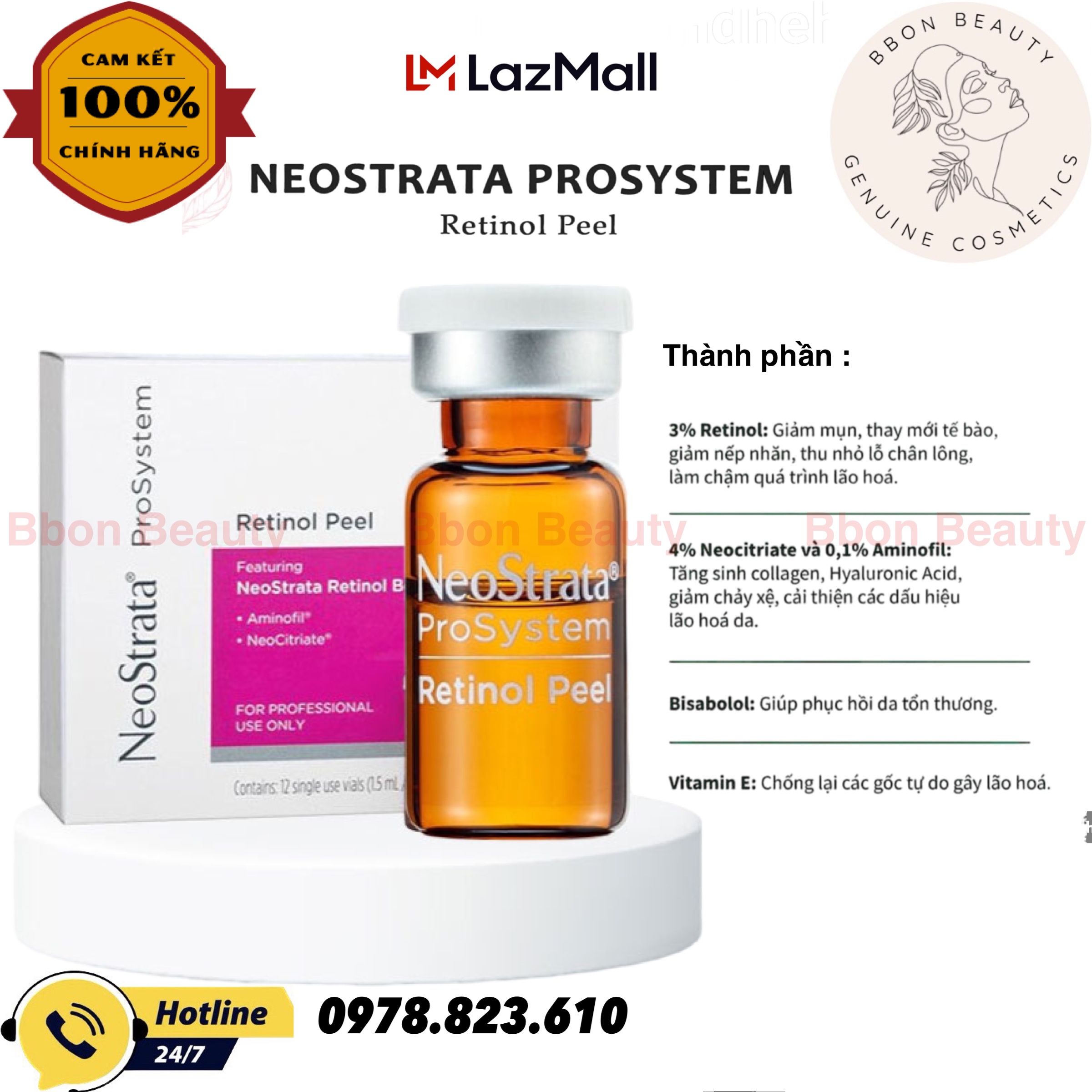 Tinh Chất Thay Da Sinh Học Neo Stra ta ProSystem Retinol Peel - BBon Beauty Chính hãng