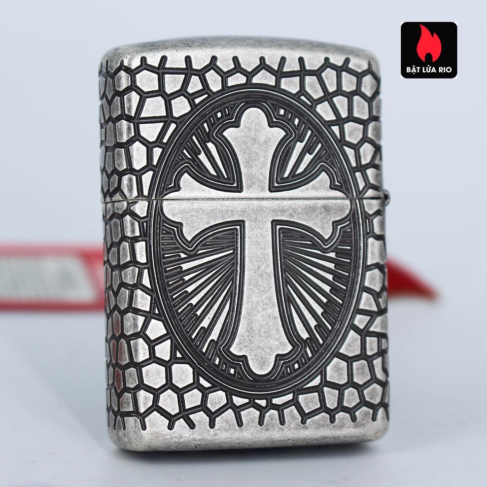 Bật lửa Zippo 49160 – Zippo Armor® St. Christopher Medal Design Antique Silver