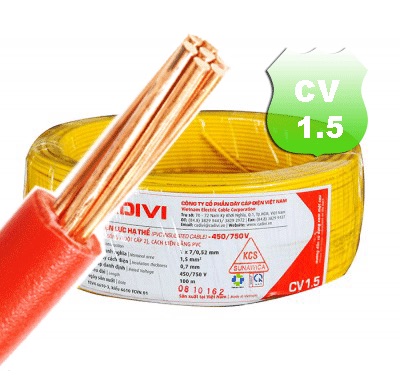 [HCM]DÂY CÁP ĐIỆN ĐƠN CADIVI CV 1.5(100m)