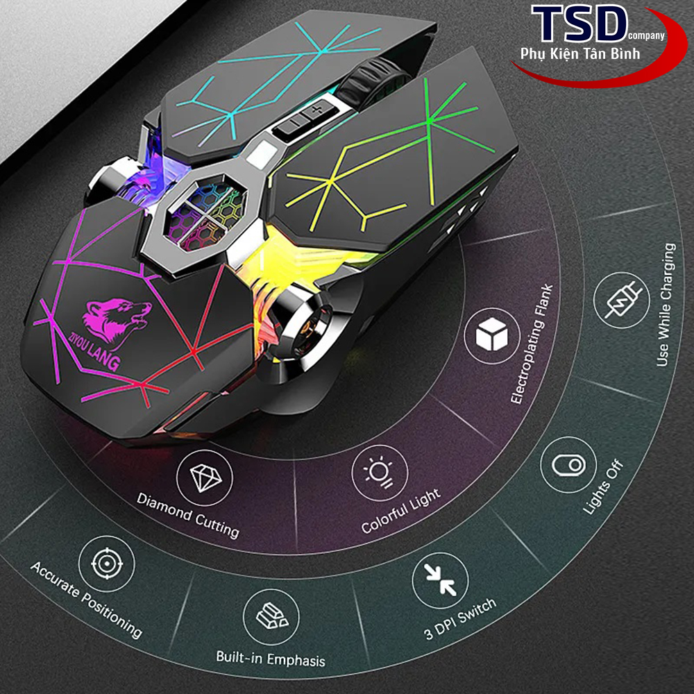 Chuột Không Dây Pin Sạc Gaming X13 Chính Hãng