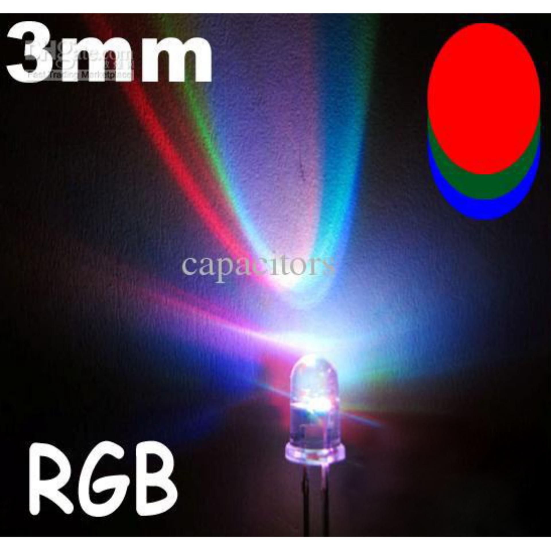 [25 con] (TK1) Led 3mm Trong 7 Màu RGB 2 CHÂN (Nháy Nhanh) (Led 7 Màu RGB)