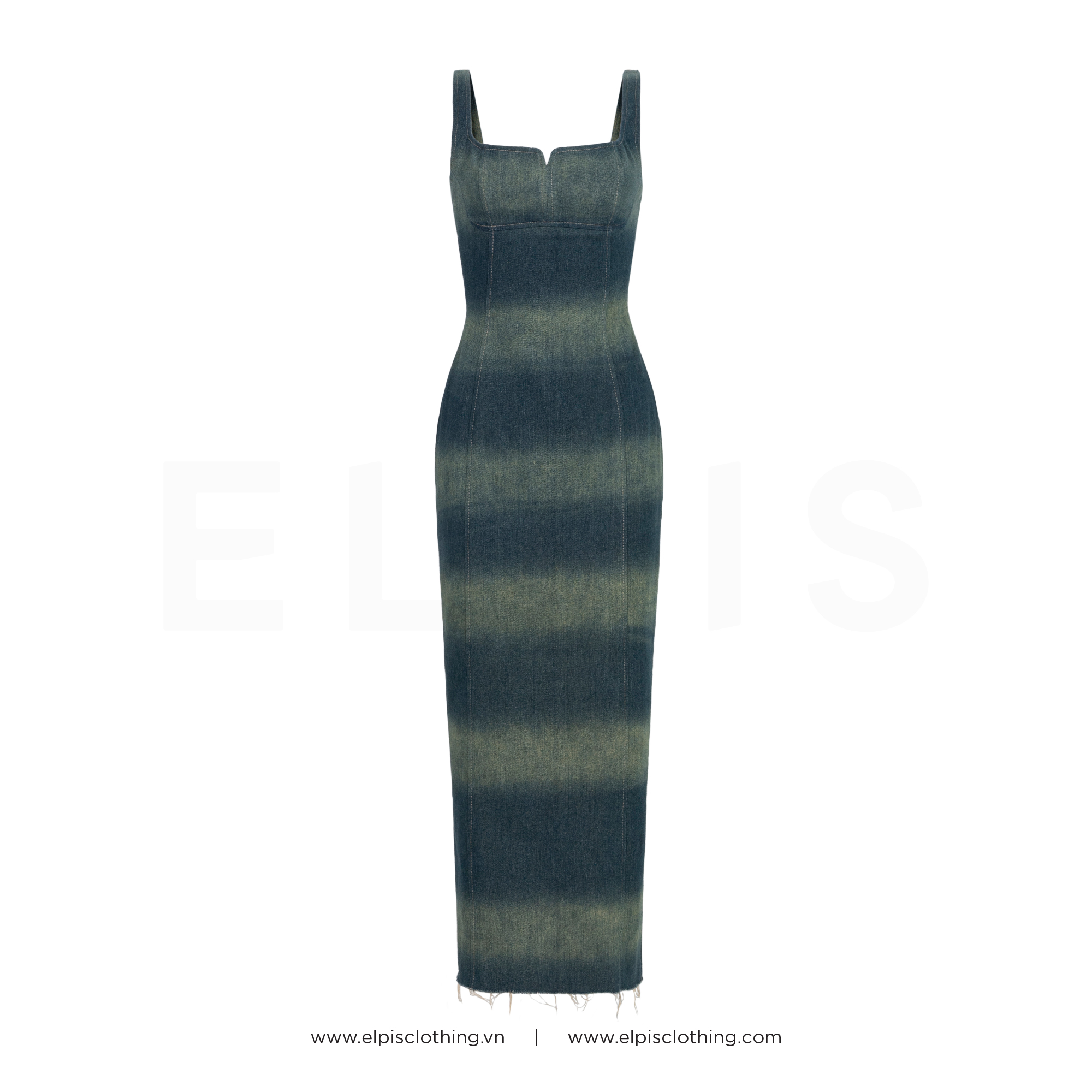 ELPIS - Đầm Jeans body (Không kèm hoa) SS23D85