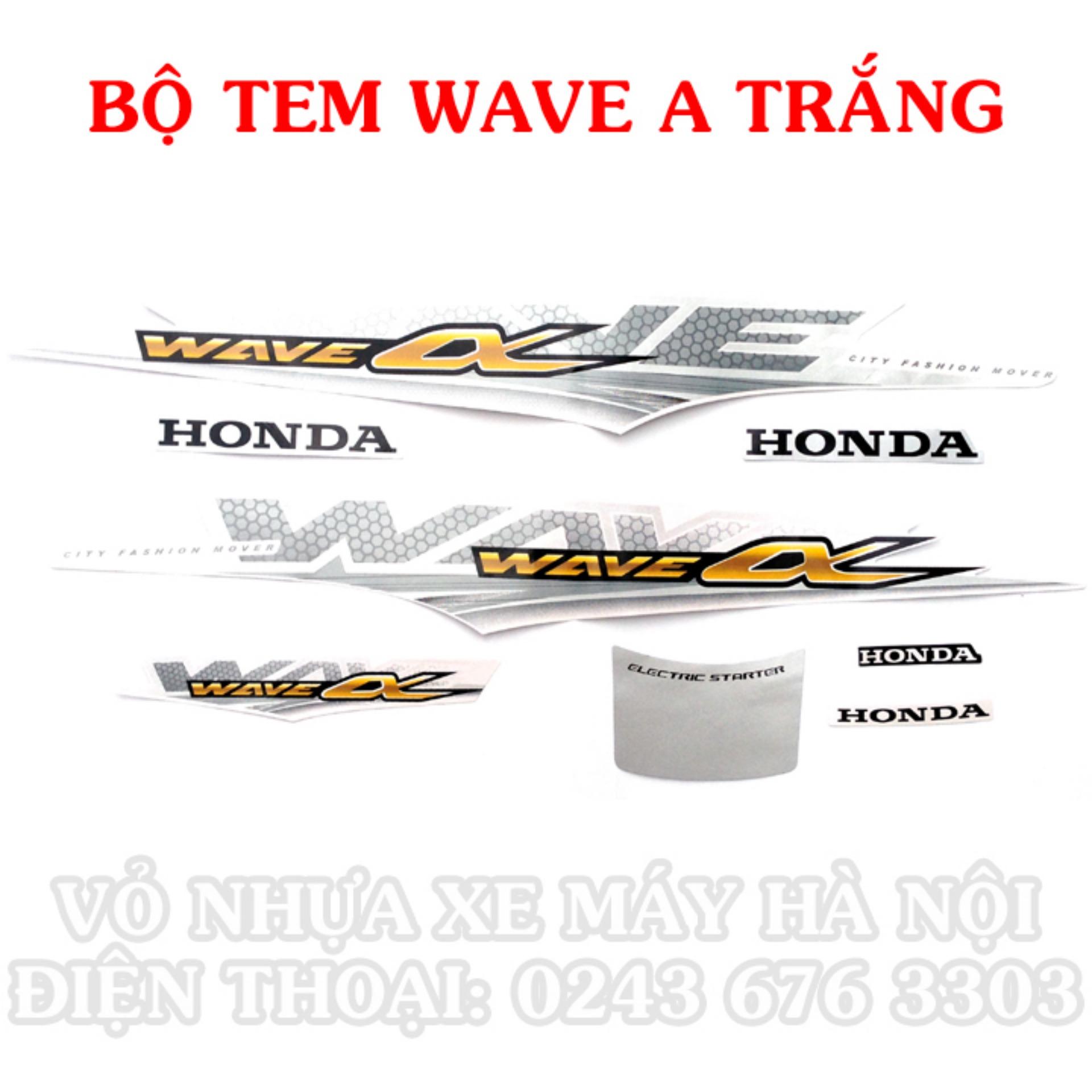 Bộ decal xe Wave Alpha 2012 màu trắng