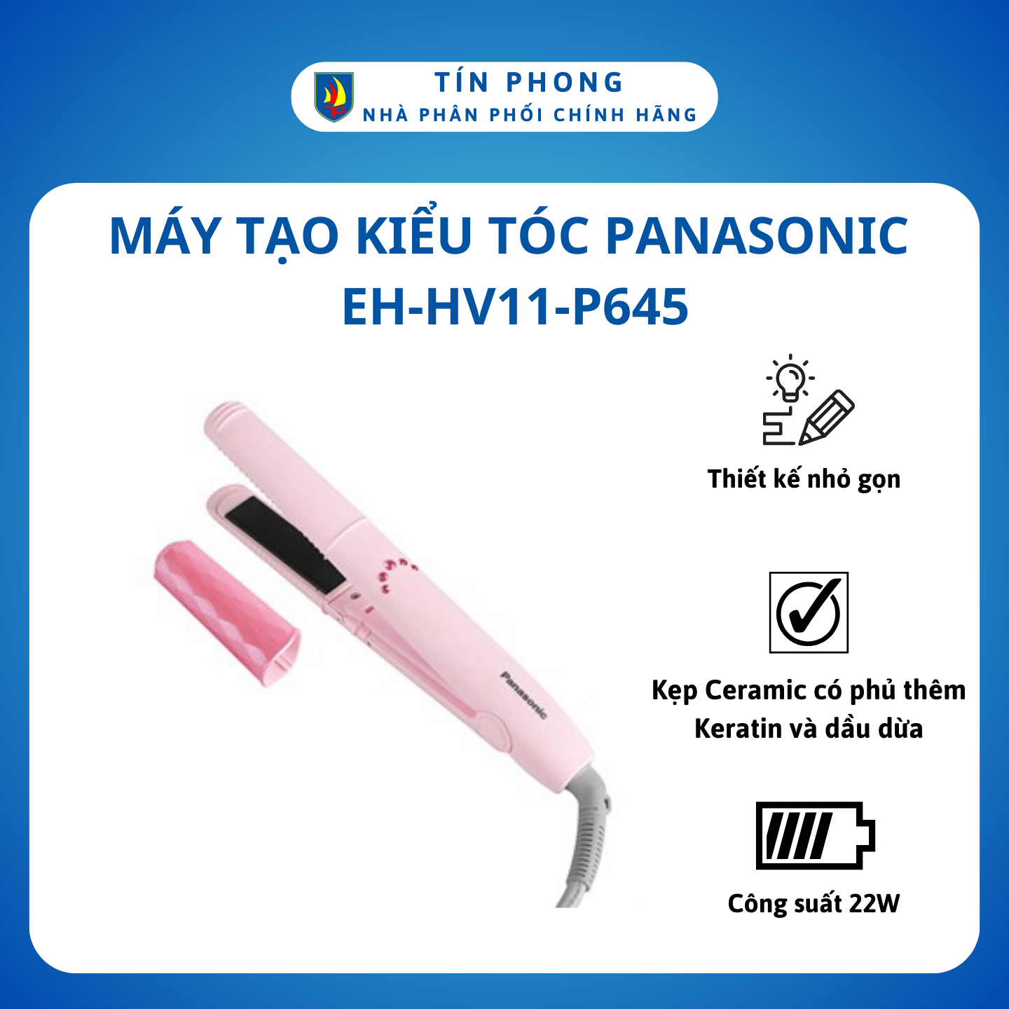 [Giao Hỏa Tốc 2H] Máy Tạo Kiểu Tóc Panasonic EH-HV11-P645 Công Suất 55 W
