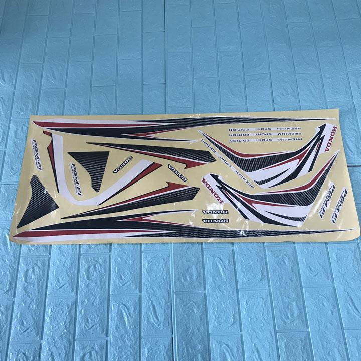 Tem decal xe máy - Tem dán xe Airblade đời 2011-2012 loại 3 lớp , Màu Đen trắng, phụ kiện xe máy Phụ tùng xe máy giá rẻ