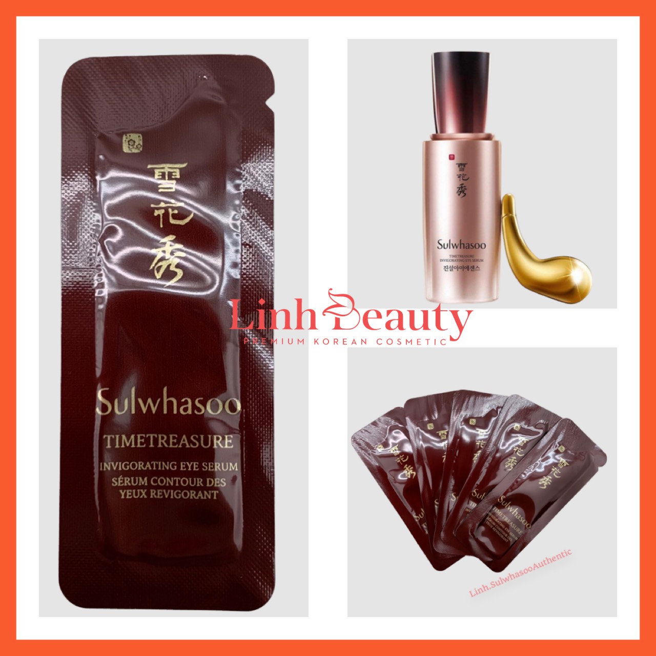 [Sulwhasoo][Date 2025] Combo 5/10/30 Gói Serum Chống lão hóa vùng mắt Sulwhasoo Thông Đỏ Timetreasure Renovating Eye Serum 1ml