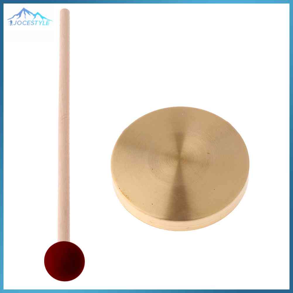 21cm Hand Gong Copper Cymbals with Wooden Stick for Band Rhythm Kids Musical Instruments Puzzle Toy
