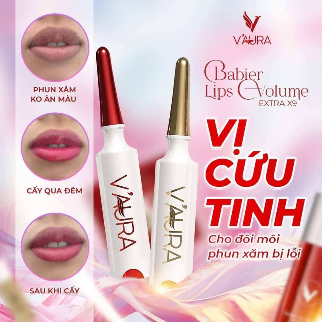 [FreeshipMAX] [mẫu mới] Tinh chất cấy màu môi Vaura Babier Lips Volume V3 Extra X9