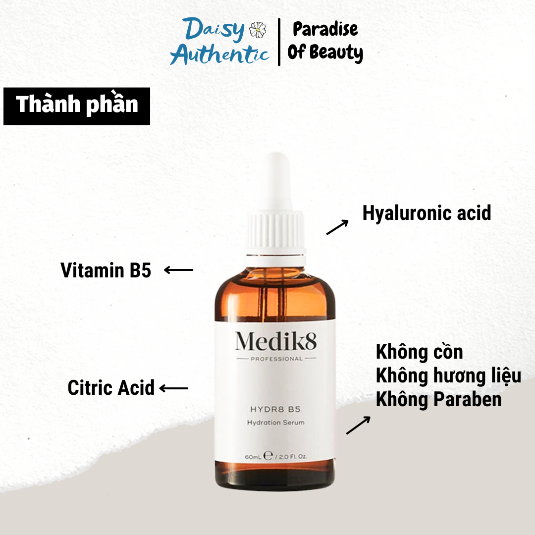 Serum Medik8 Hydr8 B5 LIQUID REHYDRATION 60ml - Tinh chất Cấp Ẩm Phục hồi da