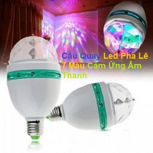 Cầu Quay Led Pha Lê 7 Màu Cảm Ứng Âm Thanh Đuôi E27
