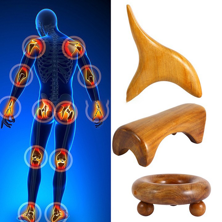 Dụng cụ ấn huyệt chim én, Cạo gió bằng gỗ, Cây bấm huyệt tam giác - Mỹ Nghệ Phương Chi
