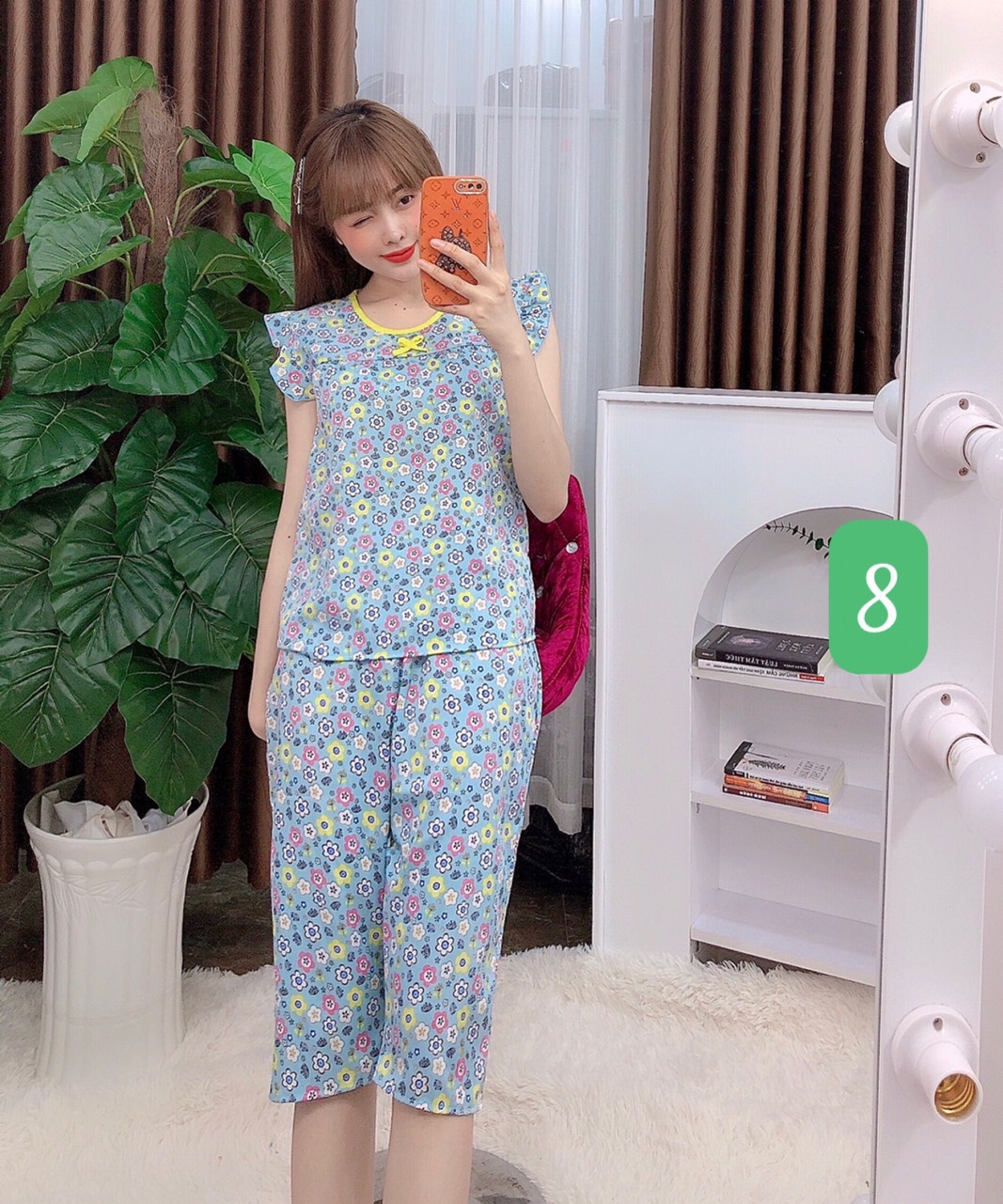 SET BỘ LỤA MẶC NHÀ TAY CÁNH TIÊN DỄ THƯƠNG (ẢNH THẬT) freeship